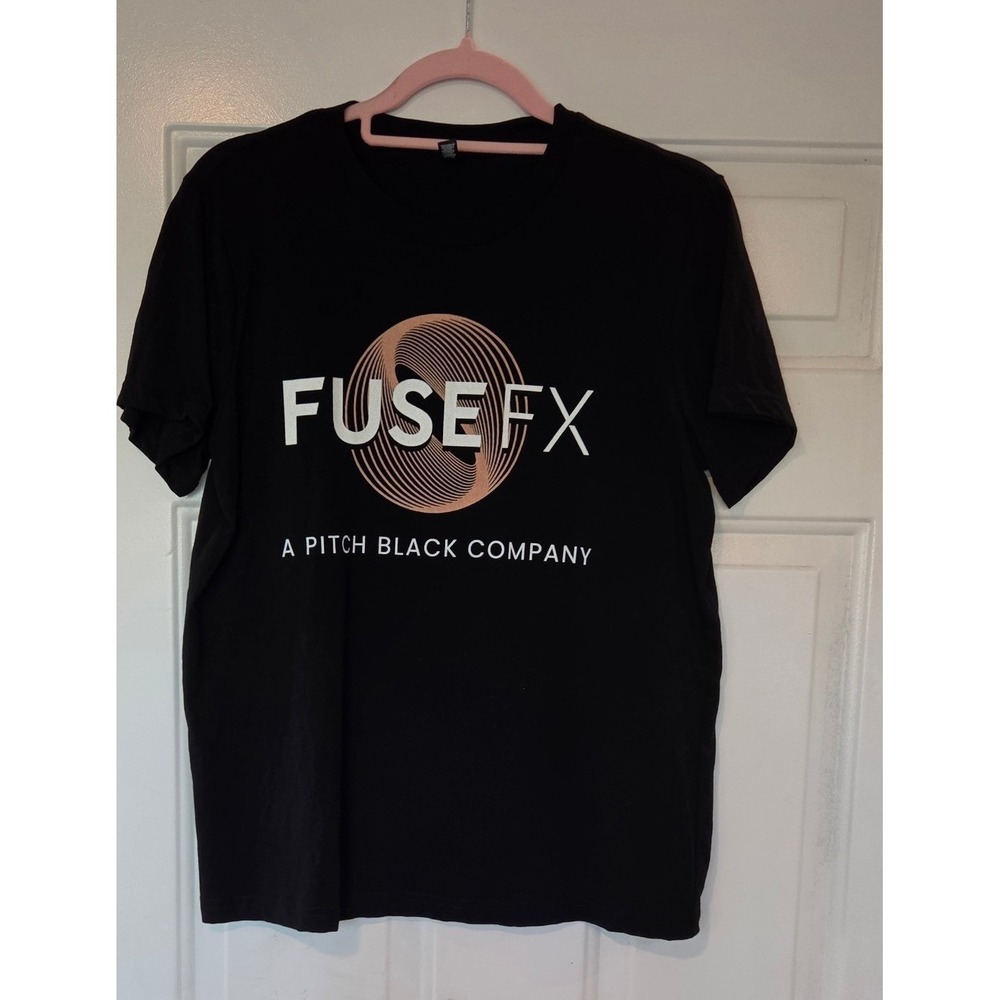 AS Colour FuseFX Pitch Black Company Graphic Tee Black Mens Medium M Cotton